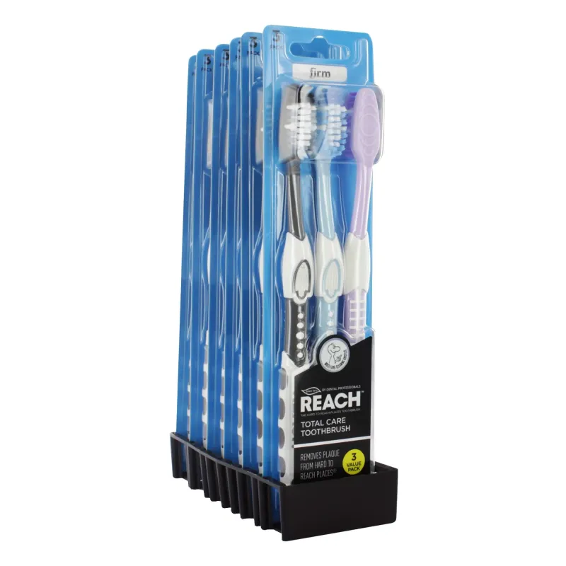 REACH  3 PACK HARD  TOOTHBRUSH TOTAL CARE  x6
