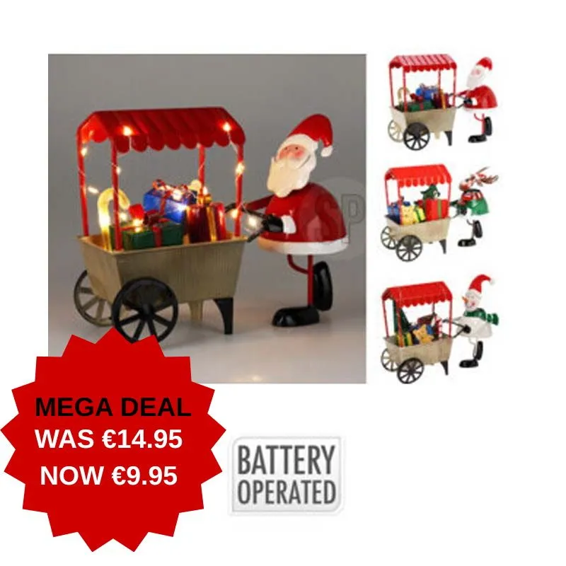 HZ2900210 XMAS FIGURE WITH CART LED ***SPECIAL 25