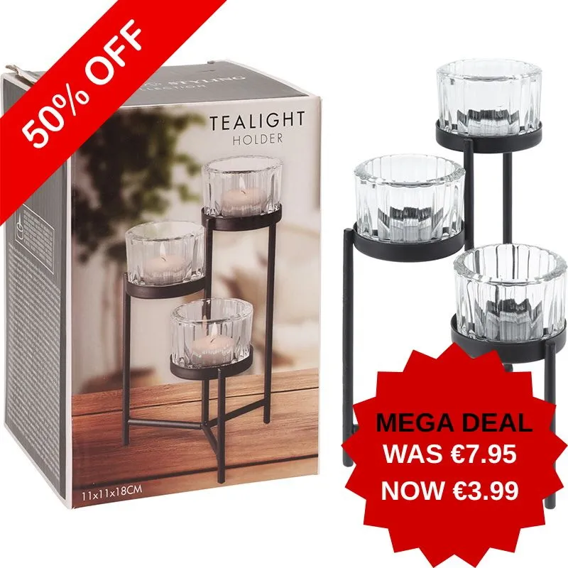 ACC365070 TEALIGHT HOLDER SET METAL 11cm***SPECIAL 25