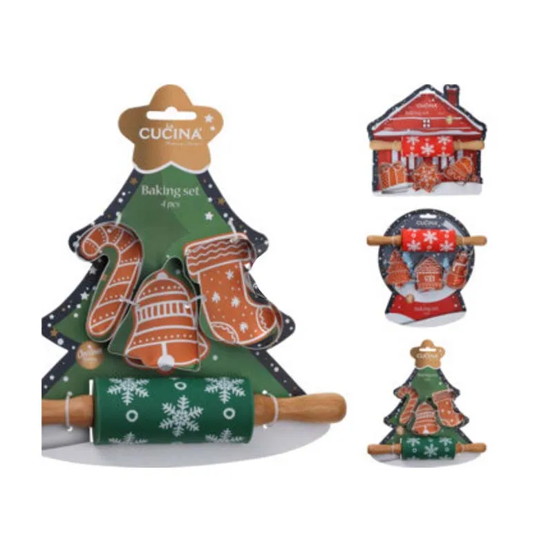 170493050 BAKING SET 4PCS XMAS DESIGN