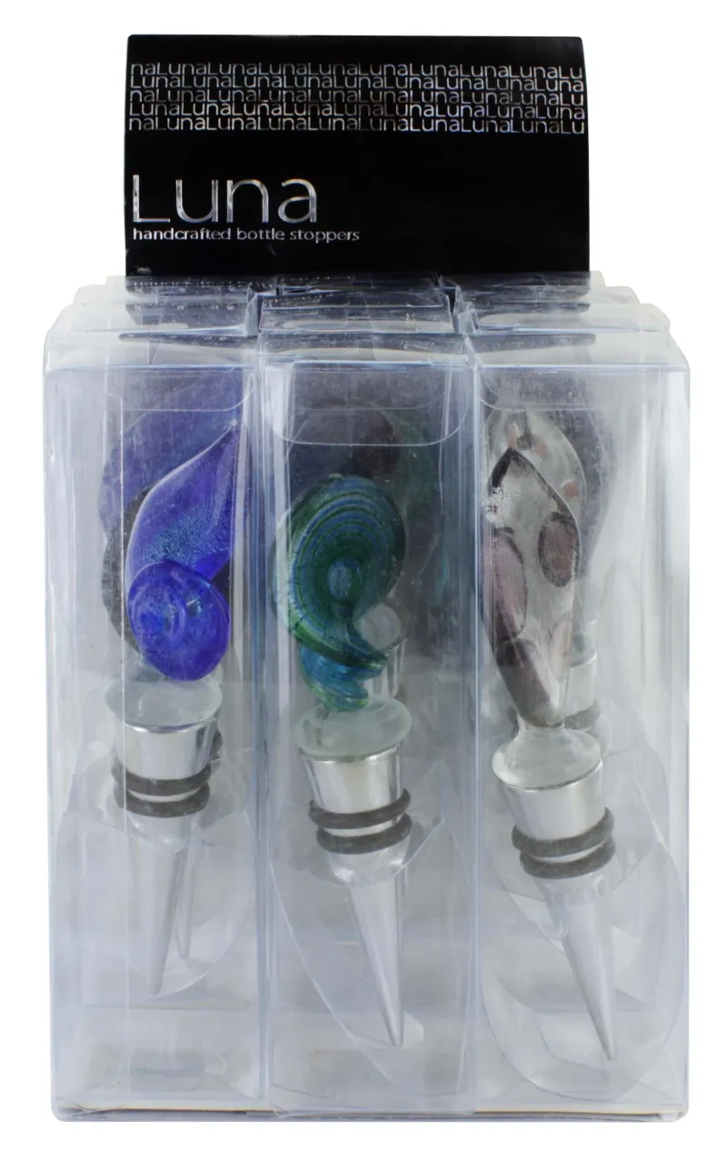84-9199 LUNA GLASS BOTTLE STOPPERS x12