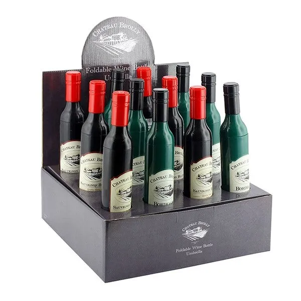 WINE BOTTLE UMBRELLA DISPLAY MIXED x12 LP27669