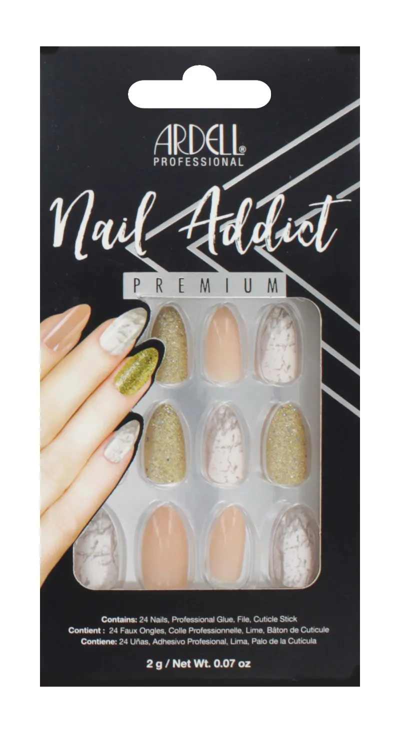 ARDELL PINK MARBLE & GOLD NAILS 75884