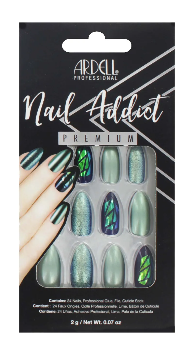 ARDELL GREEN GLITTER CHROME NAILS 75887