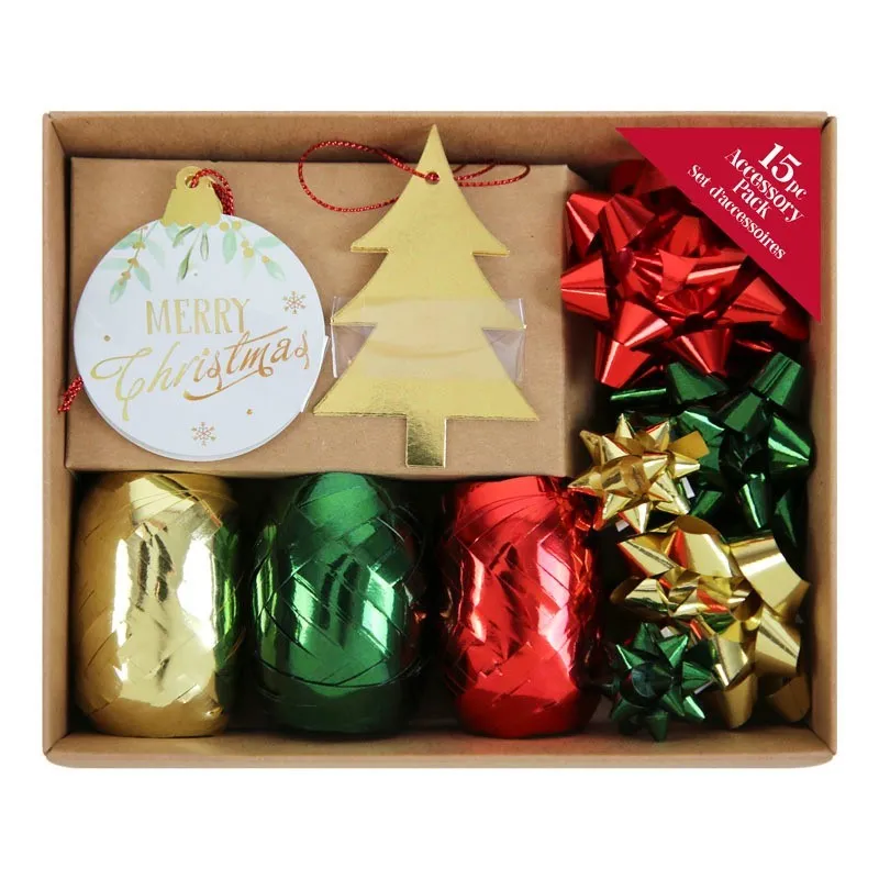 X-36401-BC 15pc XMAS RIBBON & TAG SET