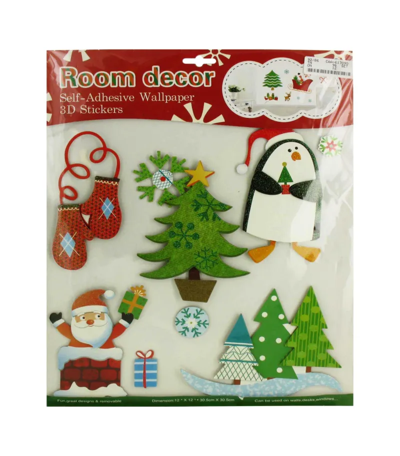 CAA617090 XMAS ROOM DECOR 3D STICKERS