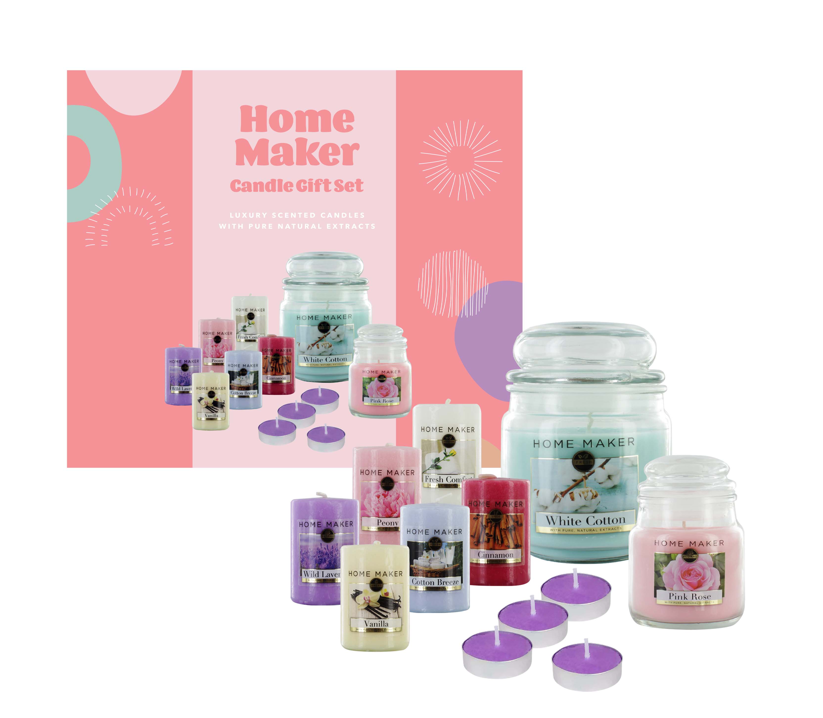 HOME MAKER LARGE CANDLE GIFT SET