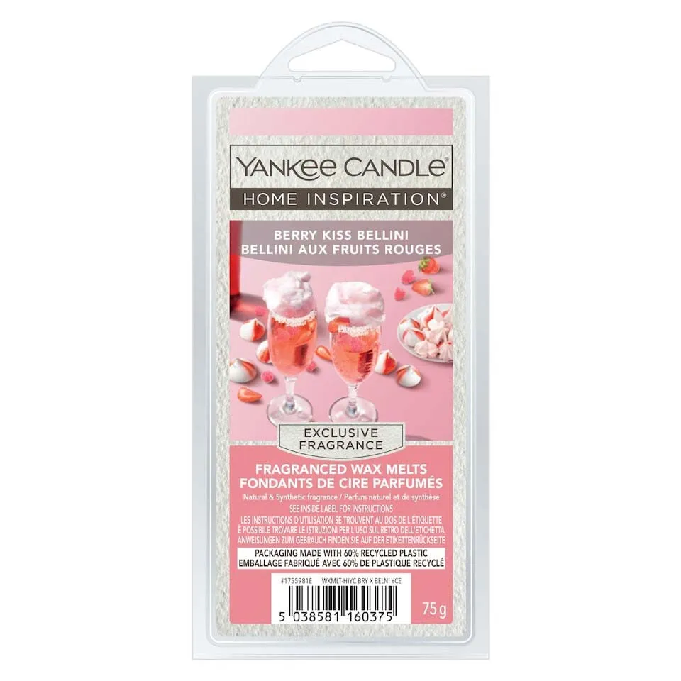 YANKEE WAX MELTS 75g BERRY KISS BELLINI x5