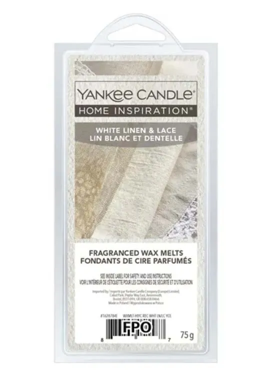 YANKEE WAX MELTS 75g WHITE LINEN & LACE