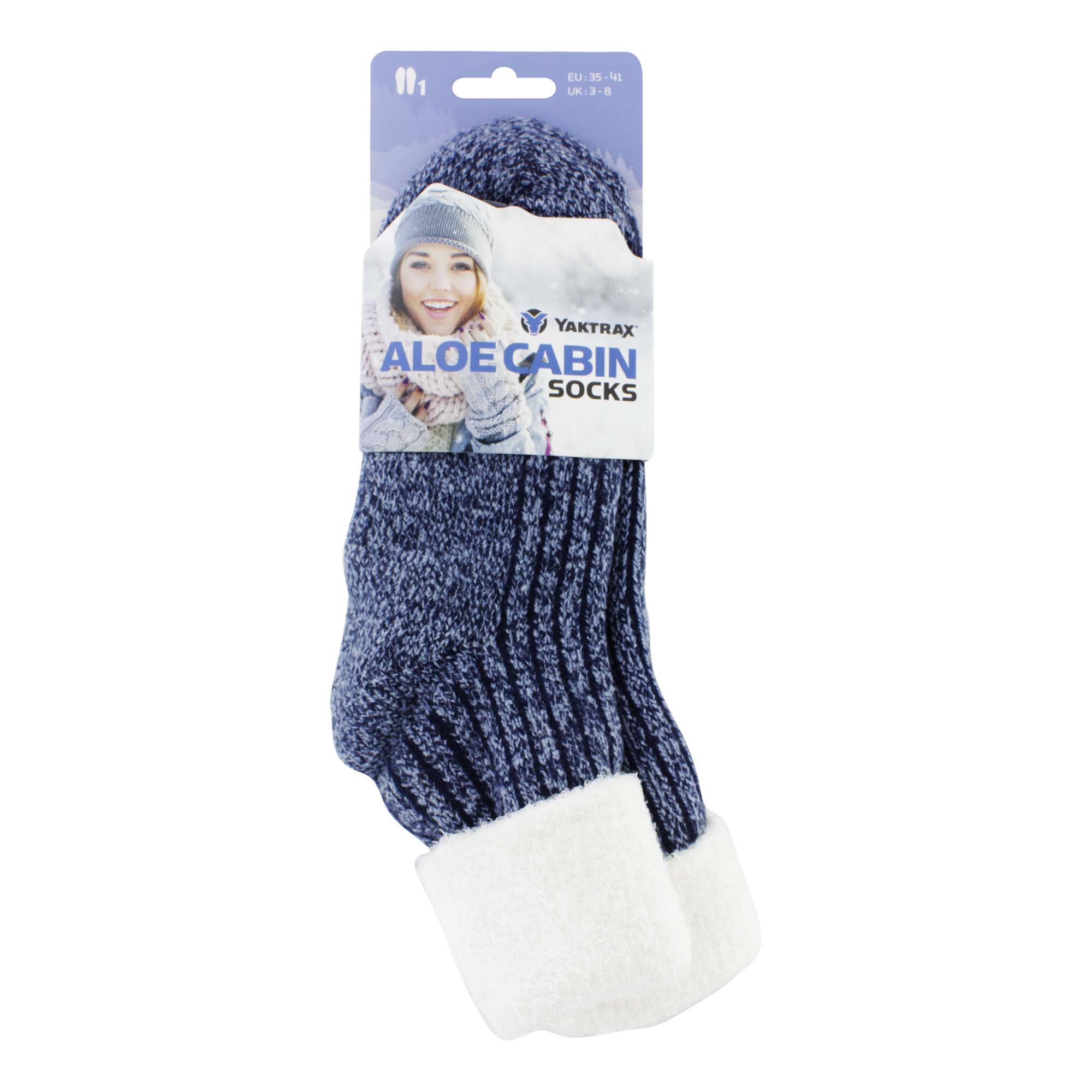 YAKTRAX CABIN SOCKS BLUE/WHITE
