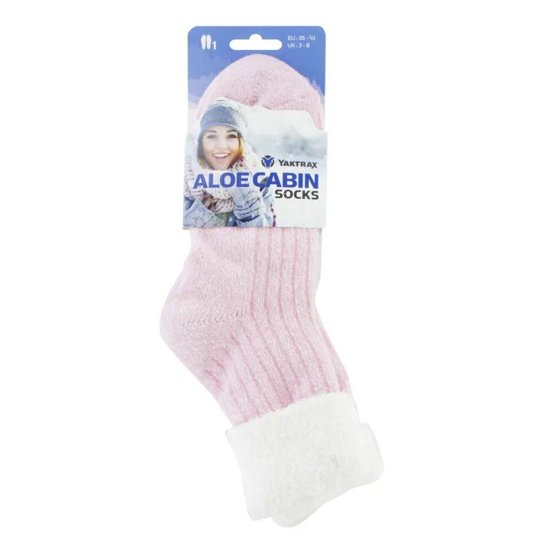 YAKTRAX CABIN SOCKS PINK/WHITE