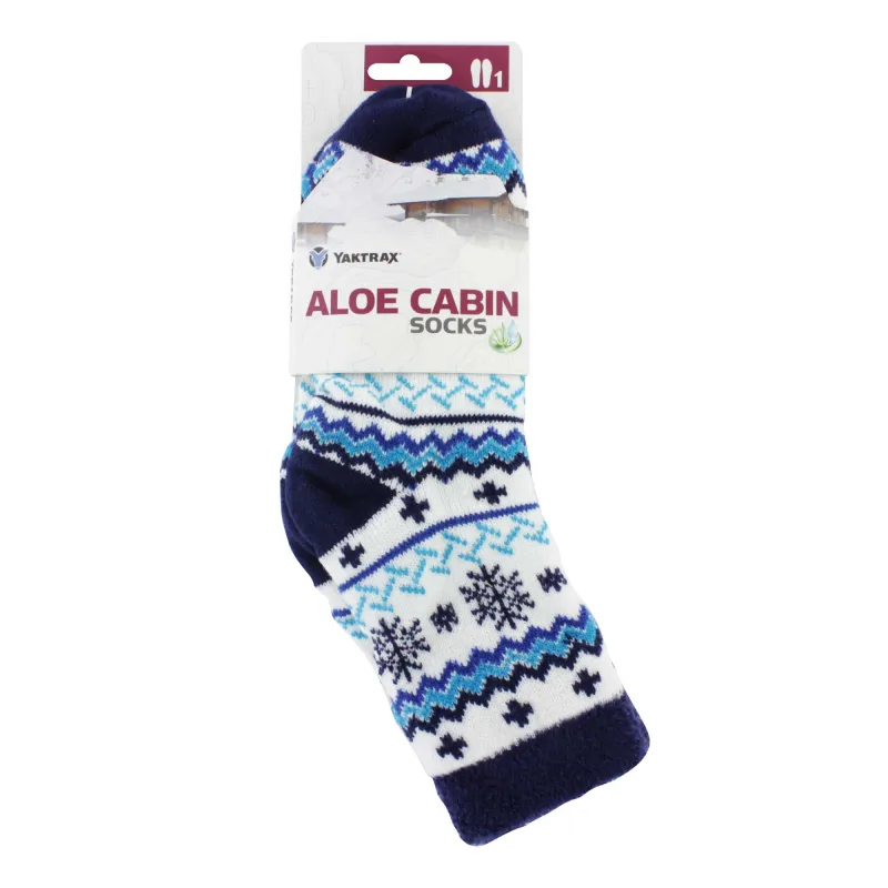 YAKTRAX CABIN SOCKS BLUE WHITE DESIGN