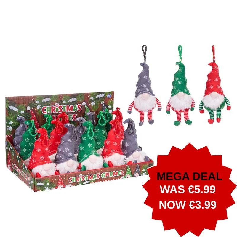 49354 GNOME CHRISTMAS PLUSH WITH CLIP DISP x12***SPECIAL 25