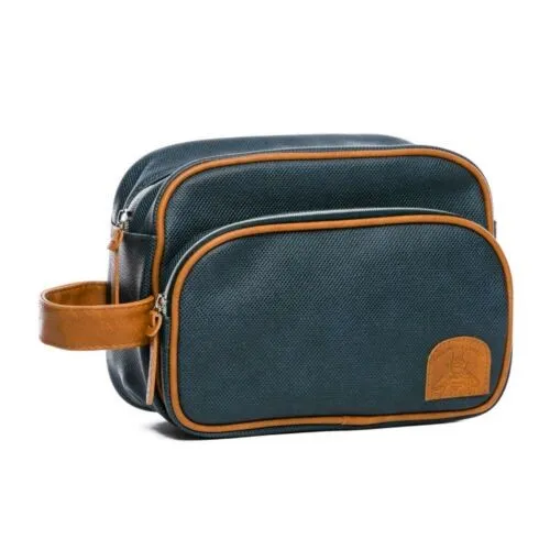 B&L NAVY/TAN GENT TOILET BAG 19-028