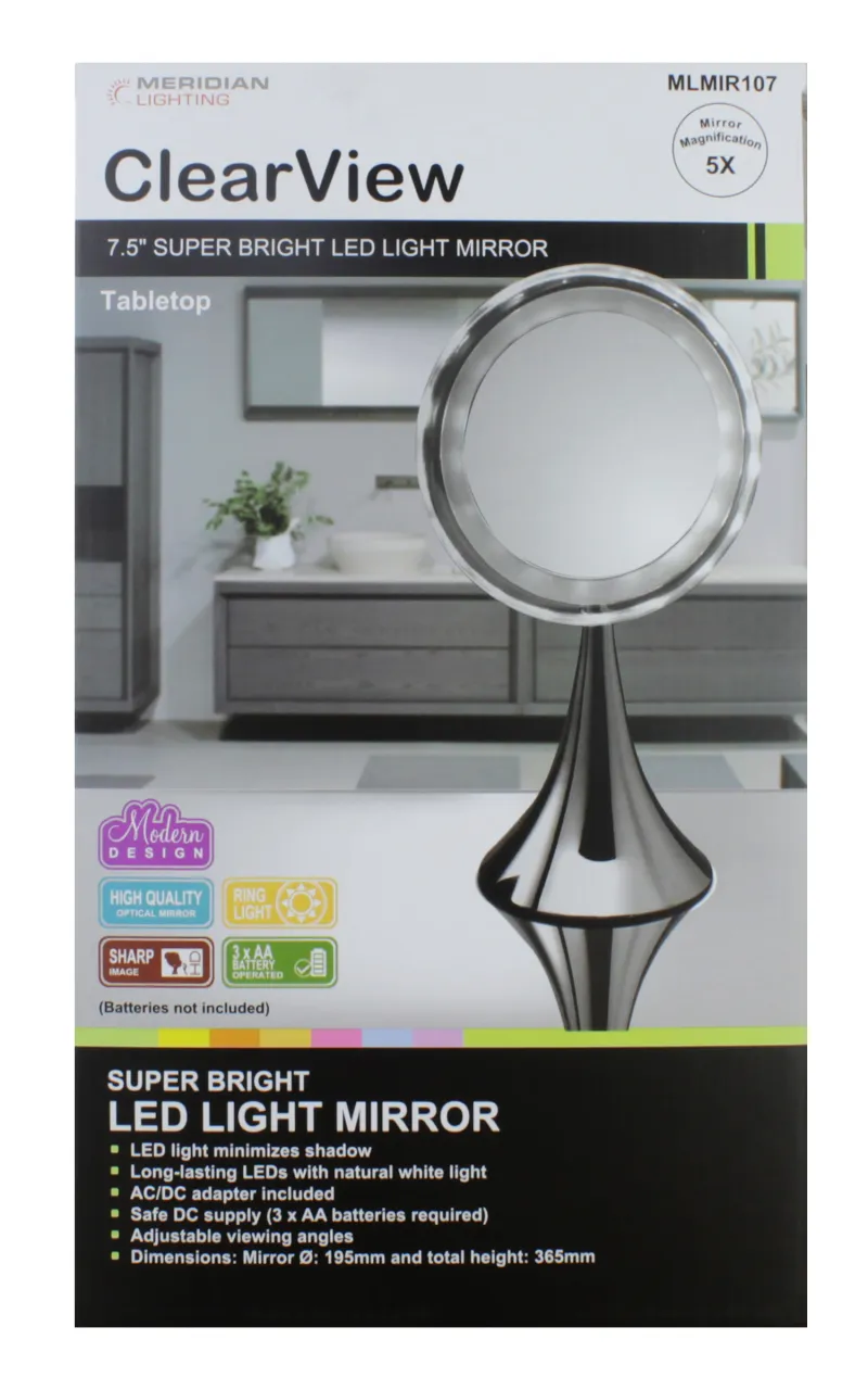 CLEAR VIEW 7.5" LED LIGHT MIRROR MLMIR107