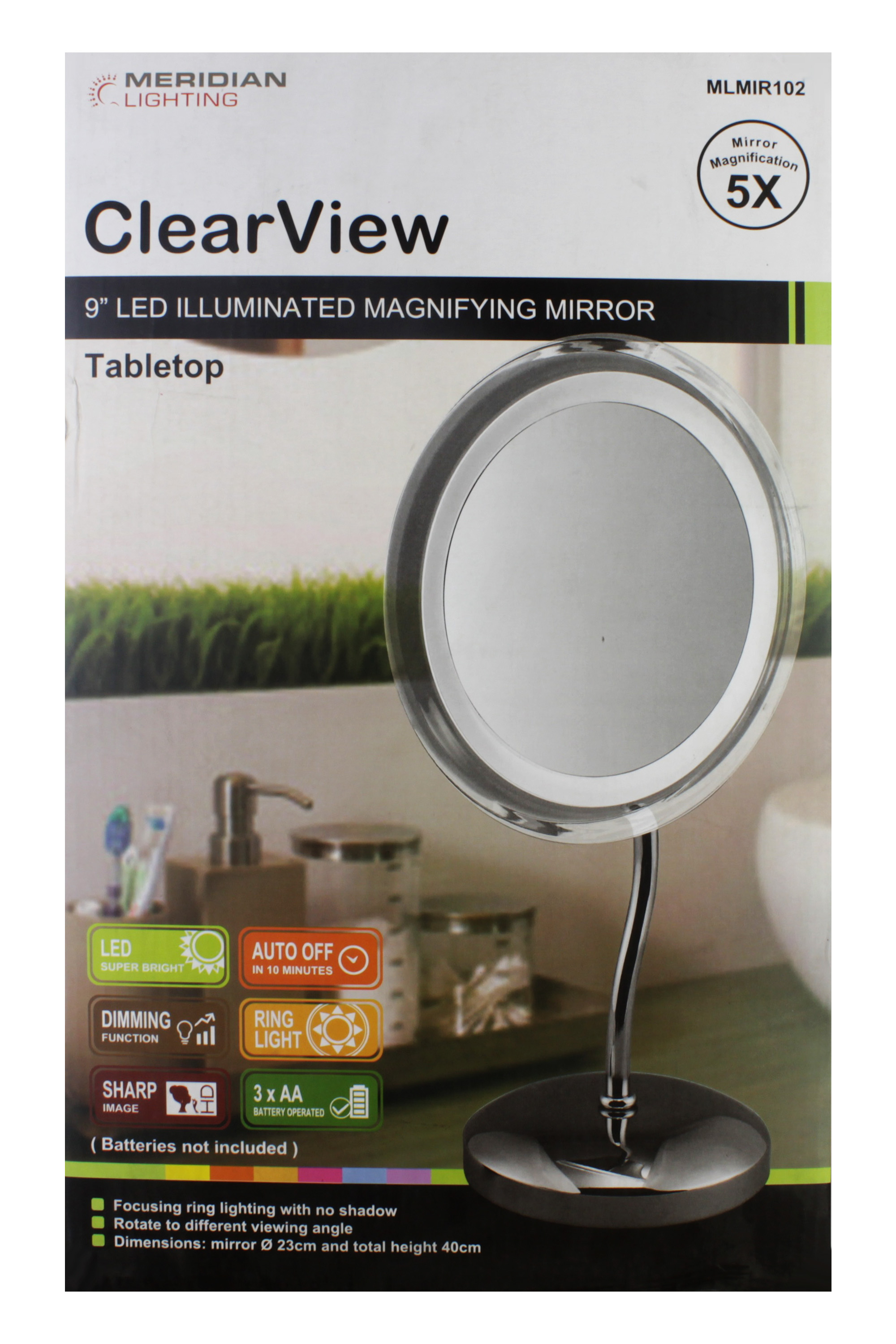 CLEAR VIEW 9" LED MIRROR MLMIR102