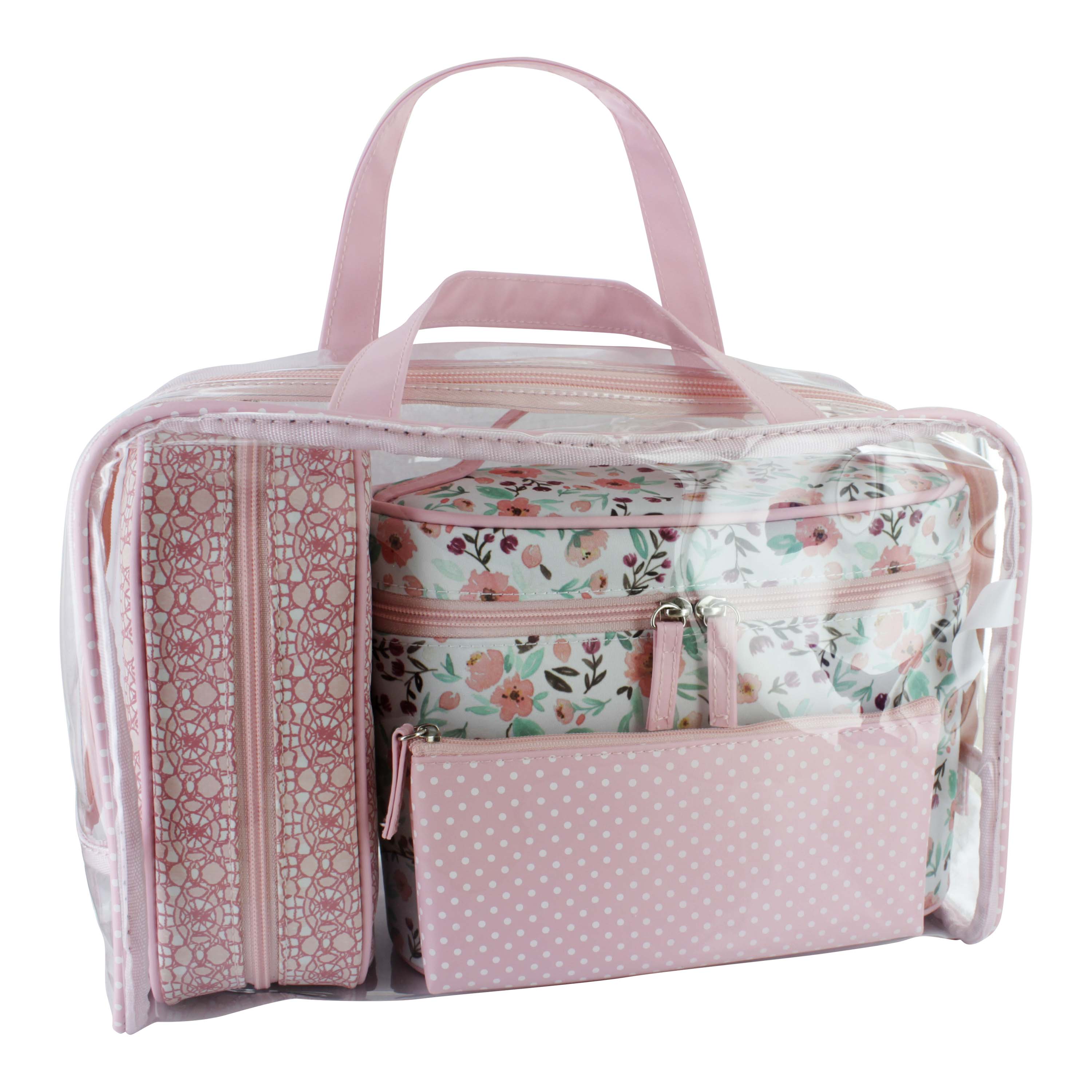 PINK  4pce TOILET BAG SET