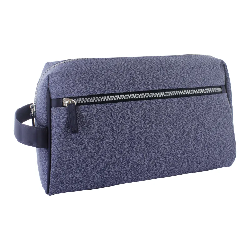 10846 BLUE DOUBLE ZIPPER GENT TOILET BAG
