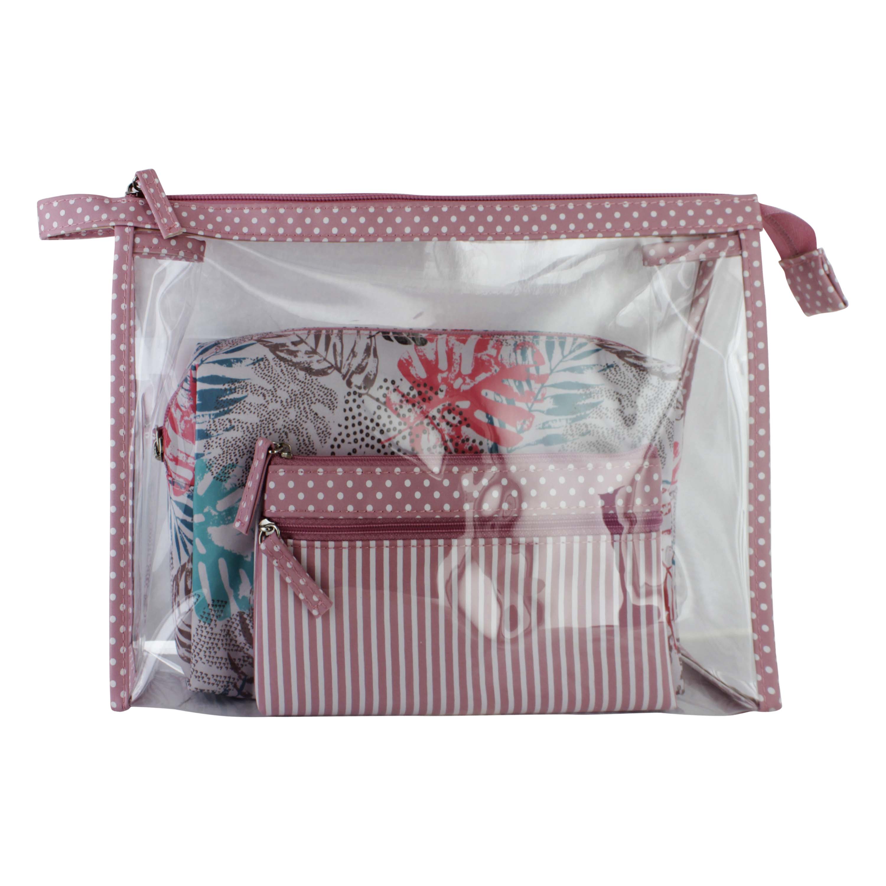 PINK 3 IN 1 TOILET BAG SET