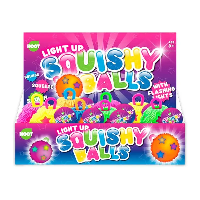 TOY12520 LIGHT UP SQUISHY BOUNCY BALL DISP x24