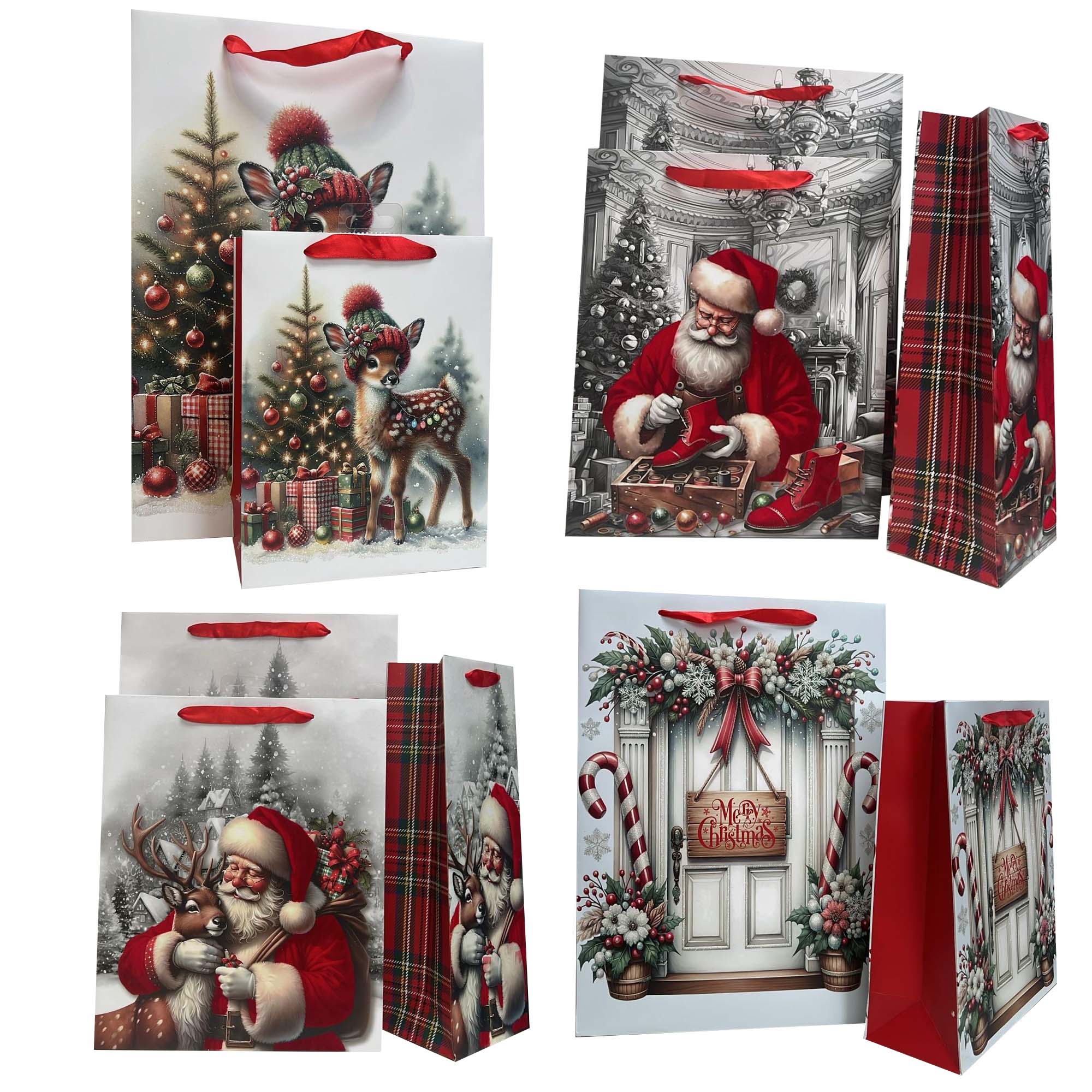 CHRISTMAS GIFT BAGS 2025 LARGE VELVET / GLITTER