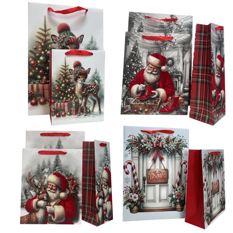 CHRISTMAS GIFT BAGS 2025 LARGE VELVET / GLITTER