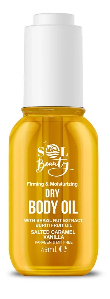 SOL BEAUTY SALTED CARAMEL VANILLA DRY BODY OIL 45ml x 8