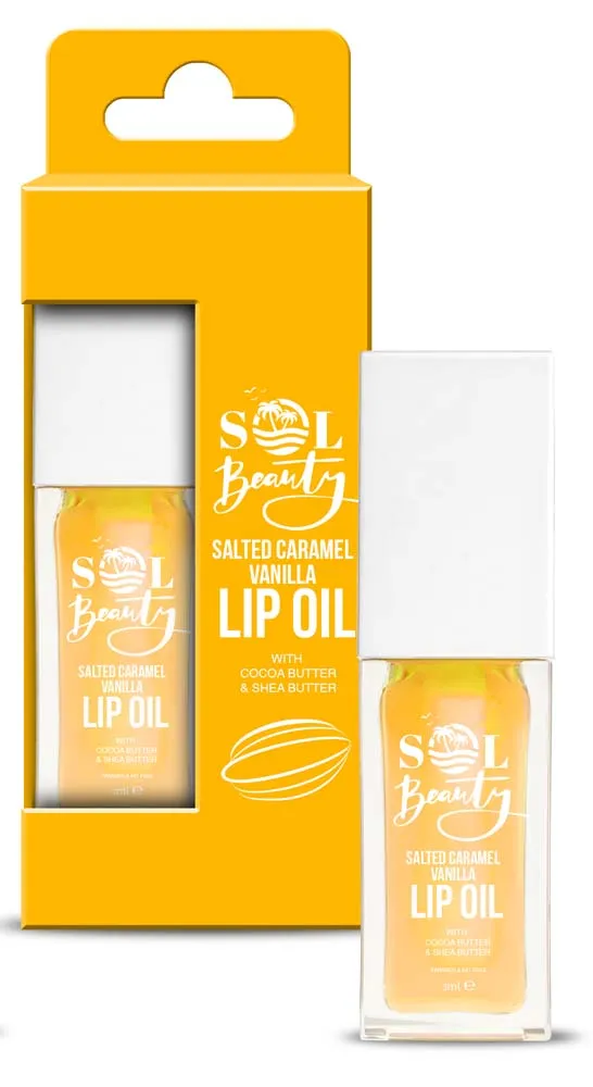 SOL BEAUTY SALTED CARAMEL VANILLA LIP OIL 3g x 8