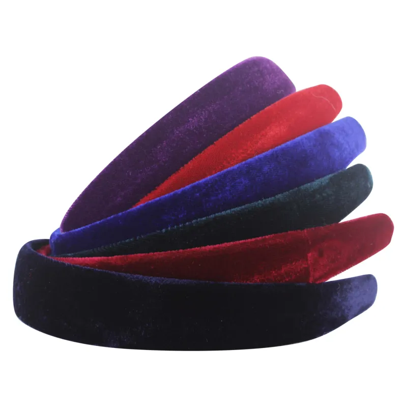 COLOURED VELVET PADDED H/BAND