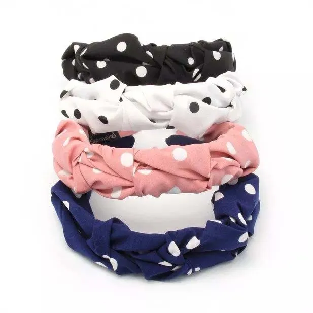 8140 WIDE POLKA DOT FABRIC H/BAND