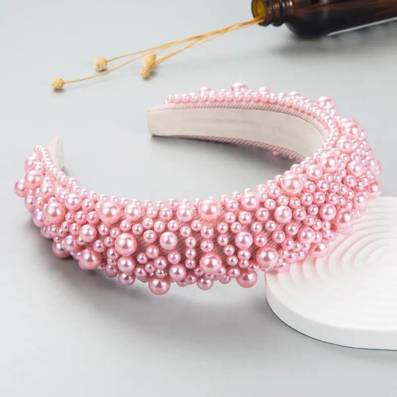 PINK PEARL BEAD DELUXE H/BAND