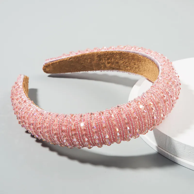 PINK CRYSTAL BEAD DELUXE H/BANDS