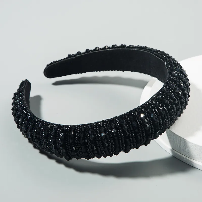 BLACK CRYSTAL BEAD DELUXE H/BANDS