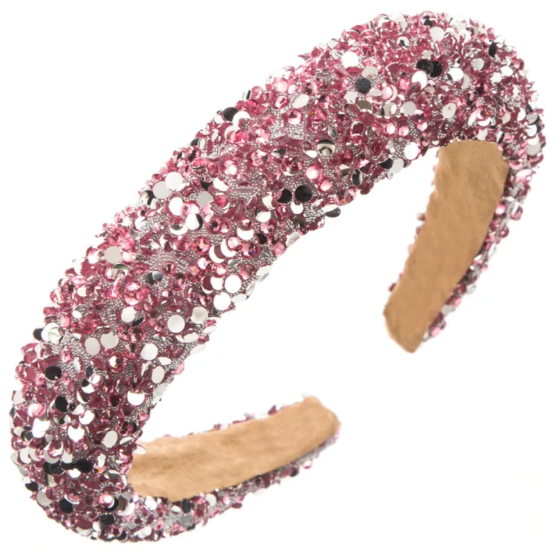 PINK CRYSTAL SILVER SEQUIN H/BAND