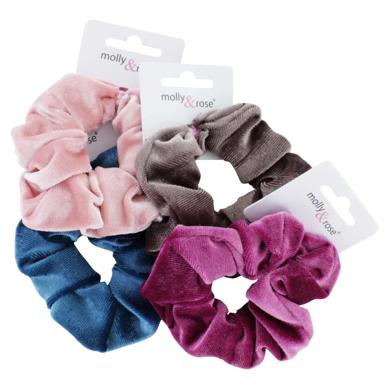 7696  VELVET COLOURED SCRUNCHY FASHION