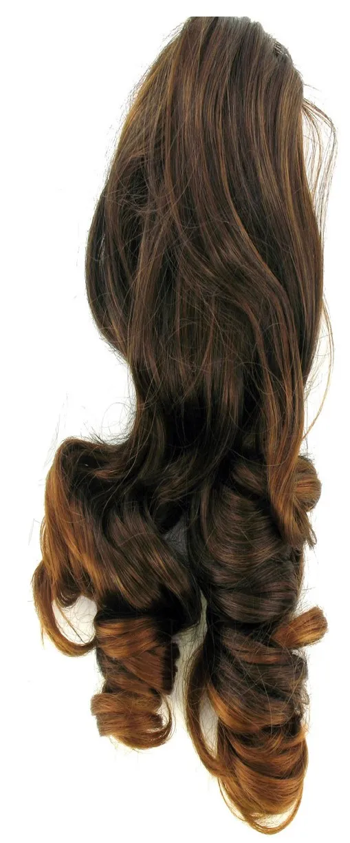 60027 BROWN LONG CURLY HAIR CLAW
