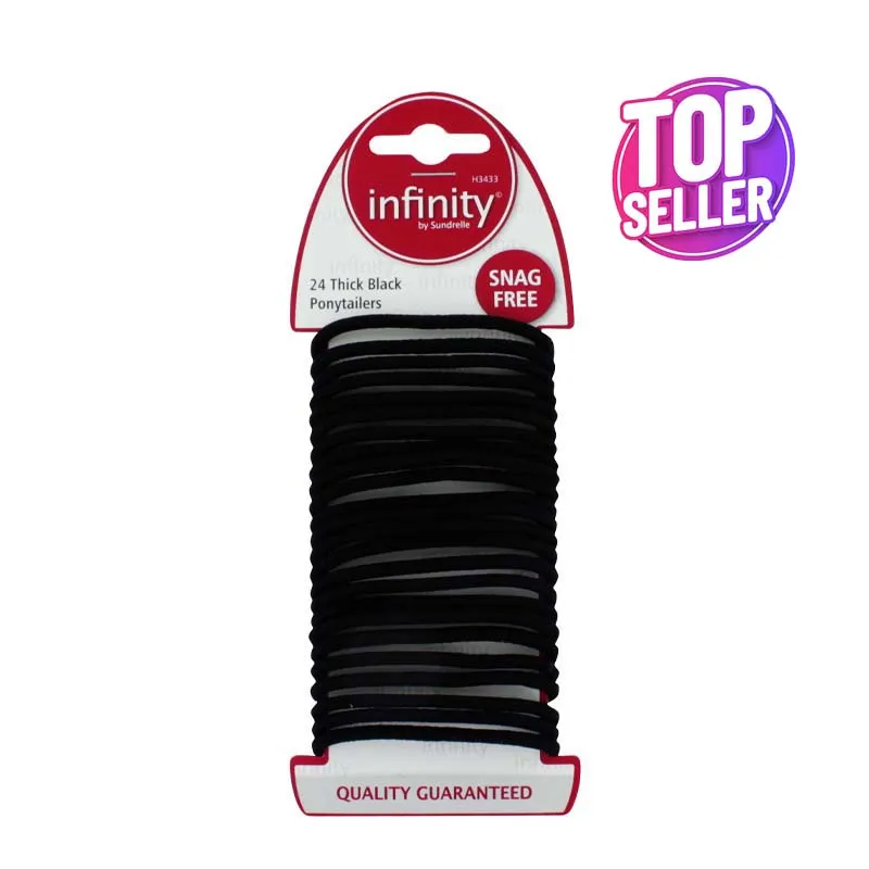INFINITY BLACK THICK ELASTICS 24s