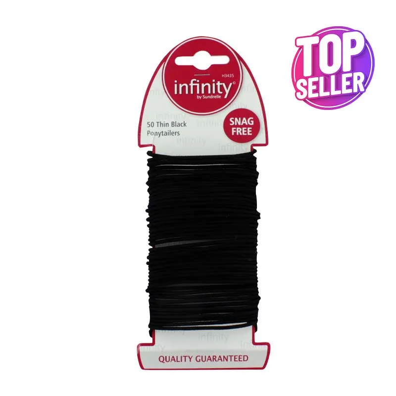 INFINITY BLACK THIN ELASTICS 50s