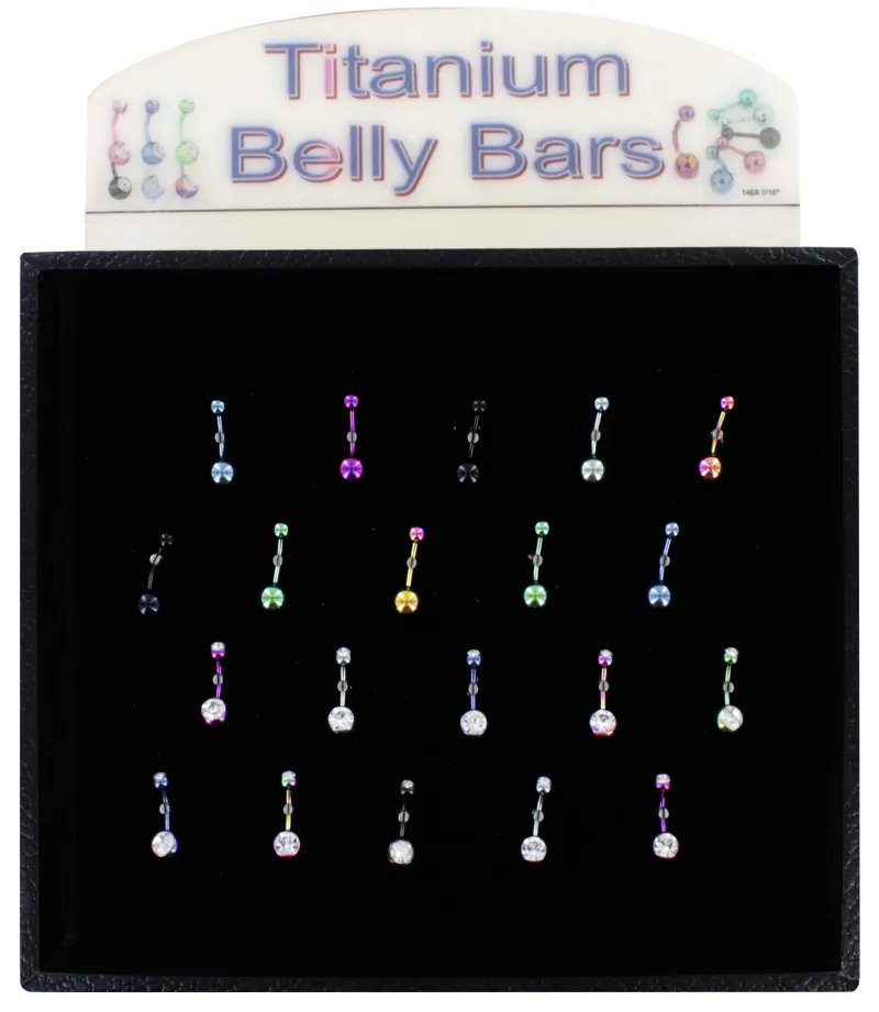 BELLY BARS TITANIUM SURGICAL DISP x20