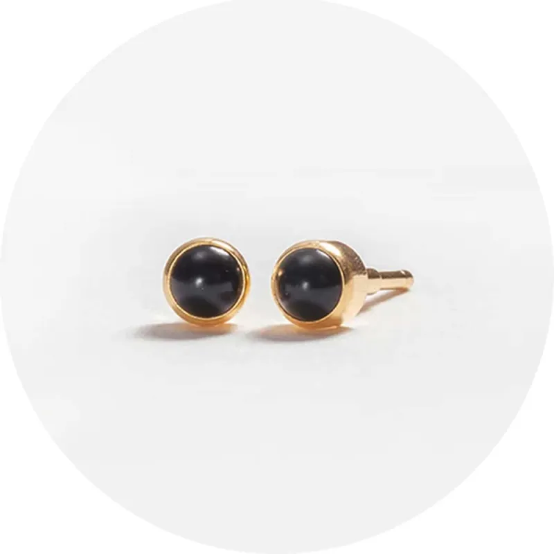 SYSTEM 2000 EAR STUDS ONYX X12