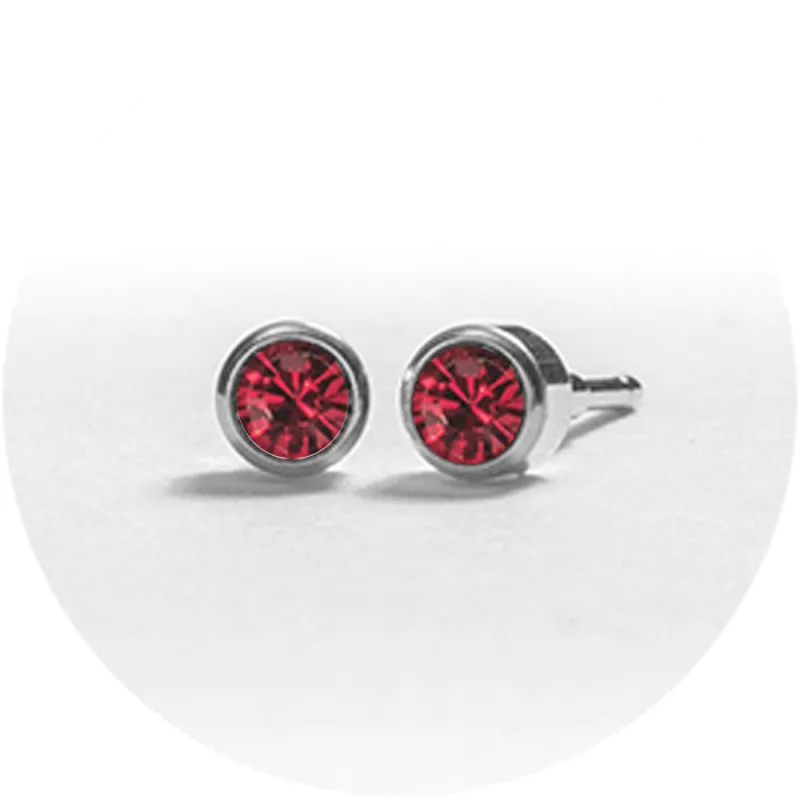 SYSTEM 2000 EAR STUDS JULY SILVER x 12