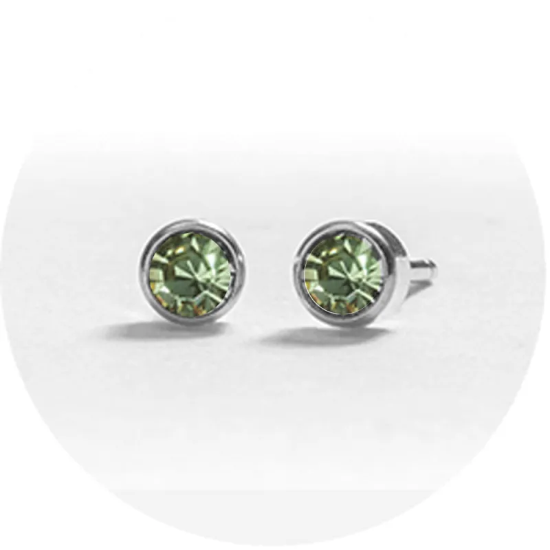 SYSTEM 2000 EAR STUDS AUGUST SILVER x 12