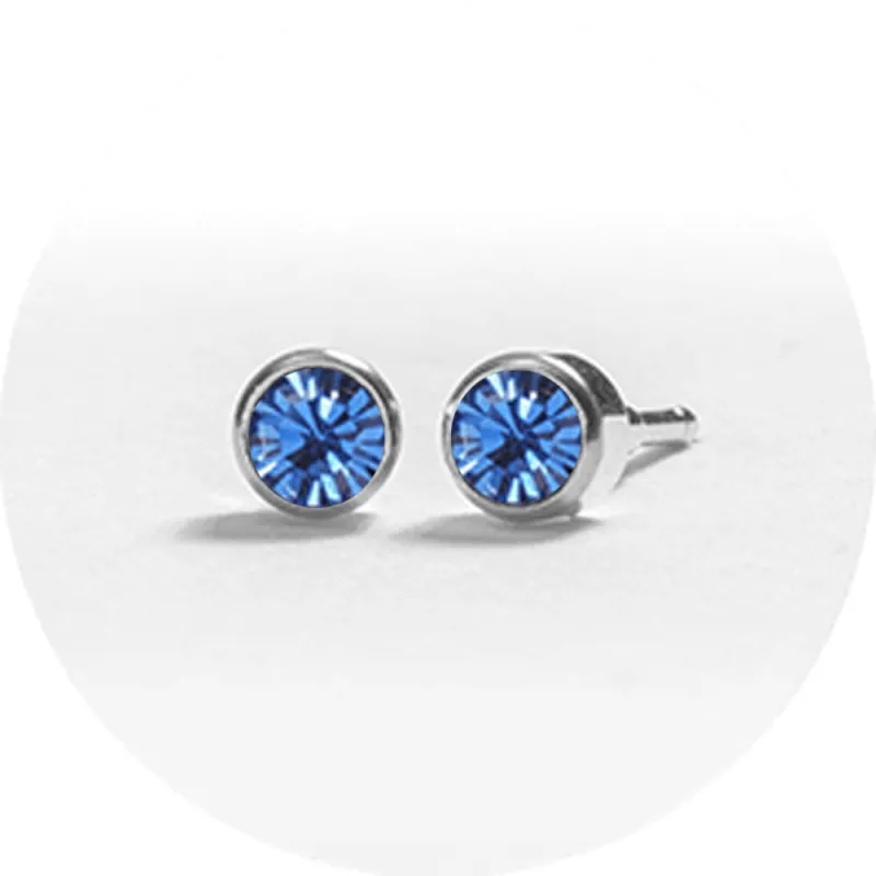 SYSTEM 2000 EAR STUDS SEPTEMBER SILVER x 12