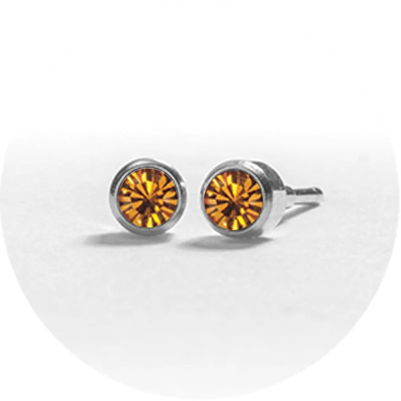 SYSTEM 2000 EAR STUDS NOVEMBER SILVER x 12