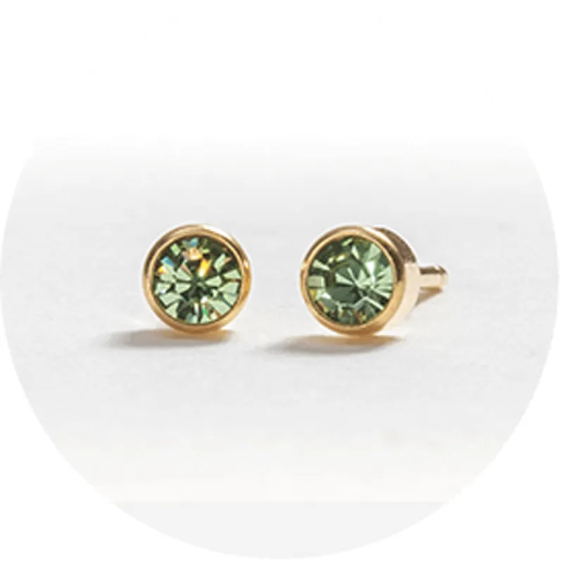 SYSTEM 2000 EAR STUDS AUGUST  GOLD x 12