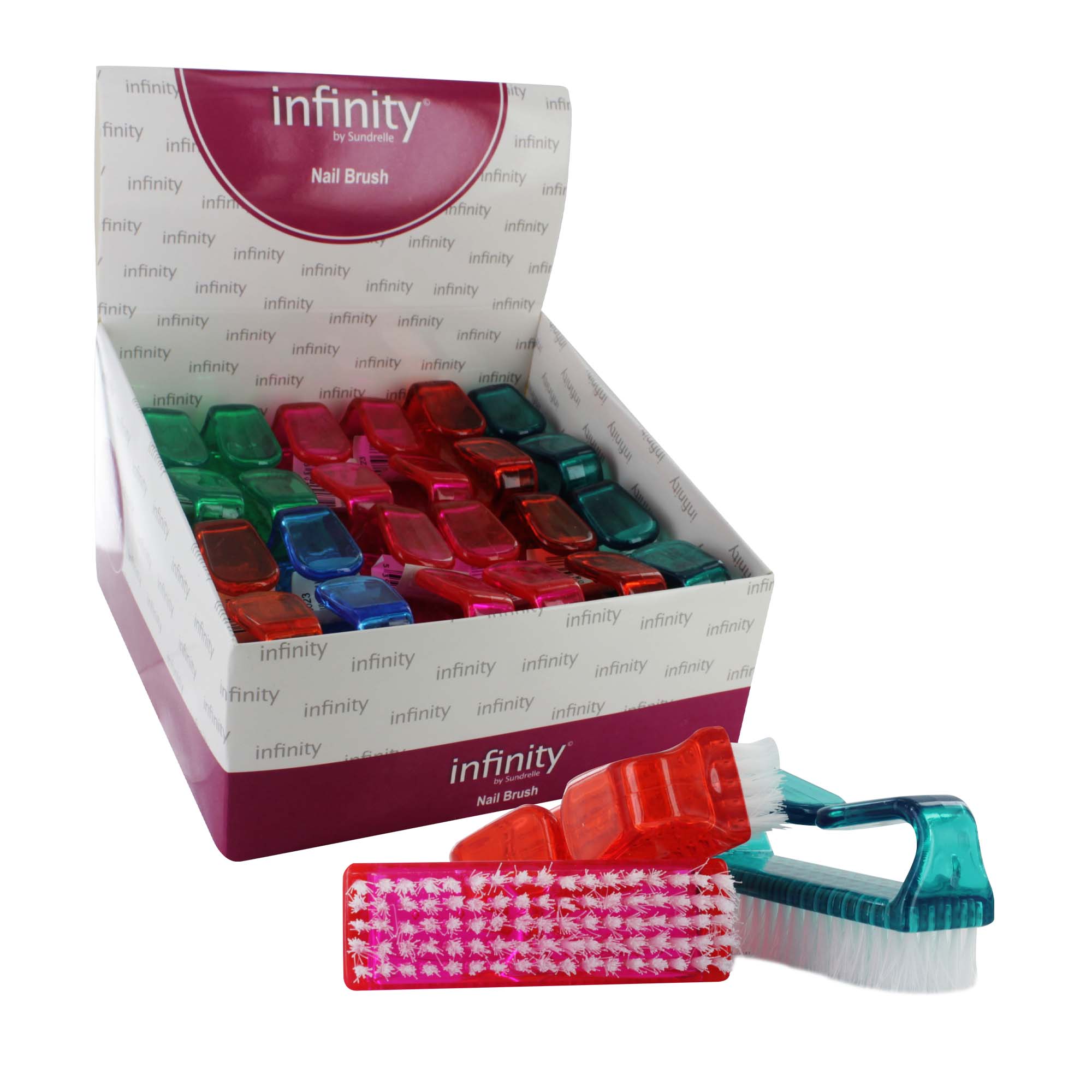 PLASTIC NAIL BRUSH x 24