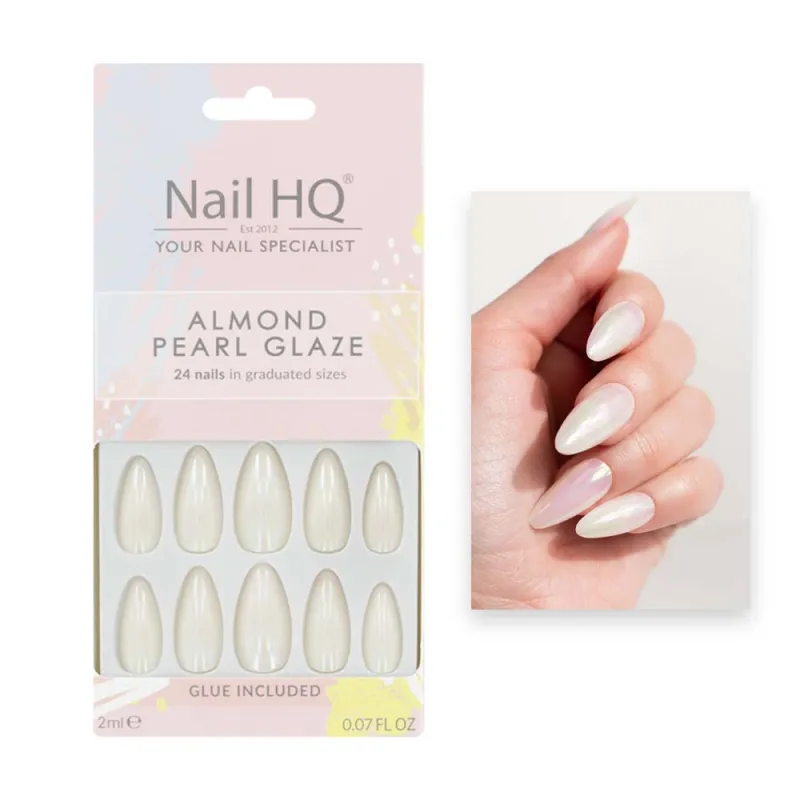 NAIL HQ FALSE NAILS ALMOND PEARL GLAZE 80 45 354