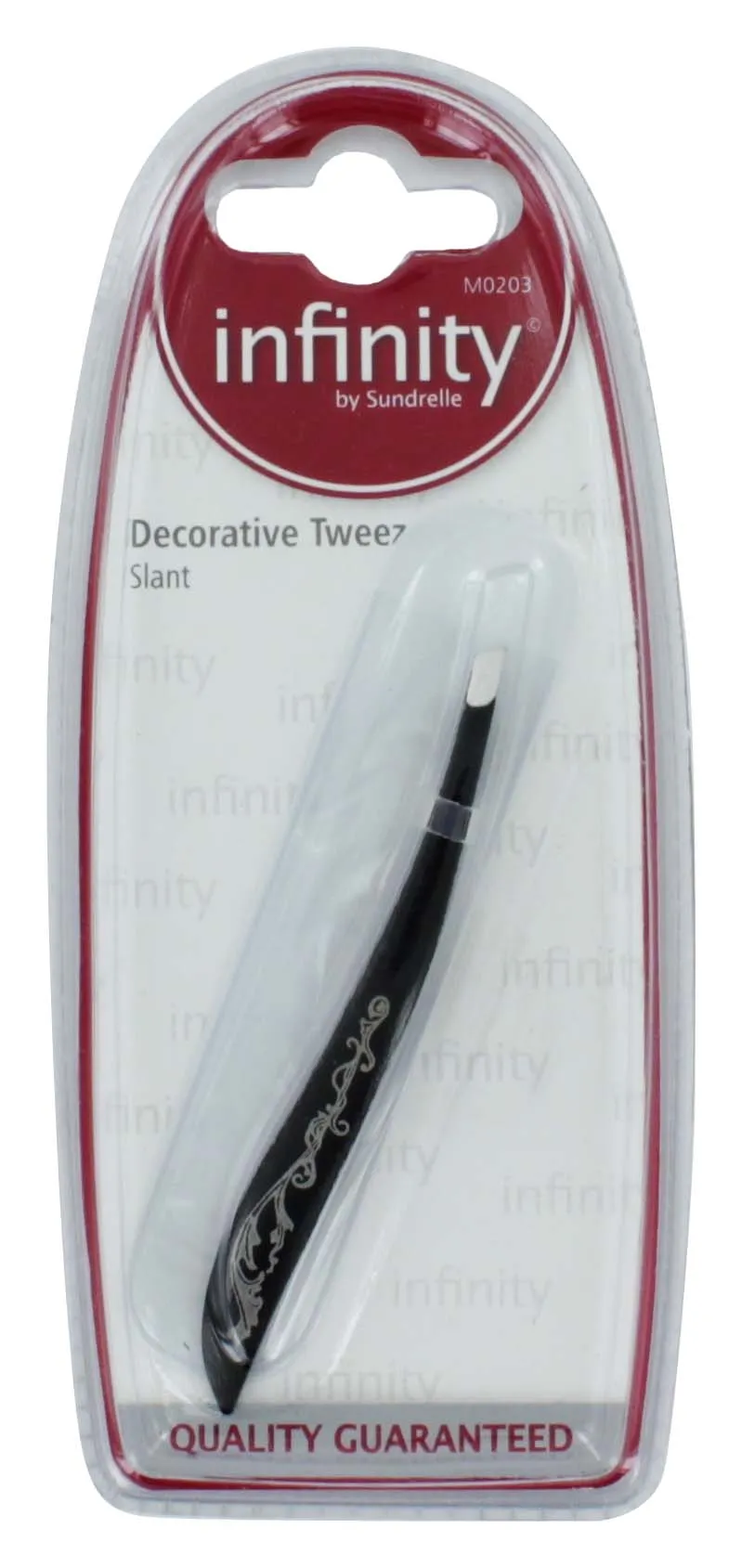 INFINITY BLACK DECORATIVE SLANT TWEEZERS