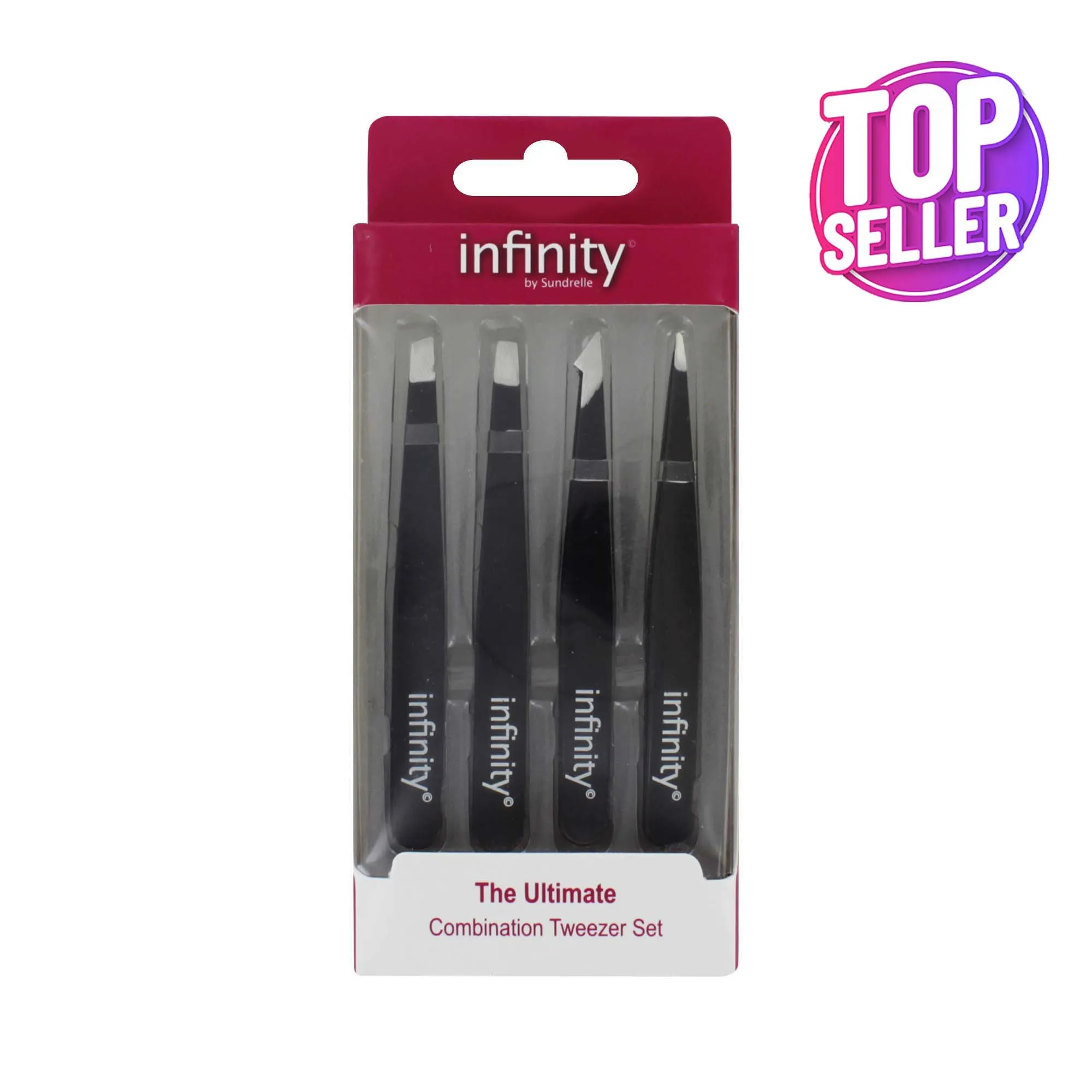 INFINITY 4 PACK TWEEZER SET BLACK