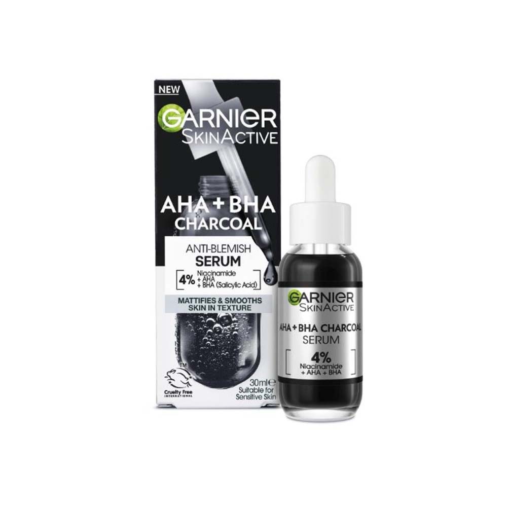 GARNIER SKIN ACTIVE AHA+BHA ANTI BLEMISH SERUM WITH CHARCOAL 30ml